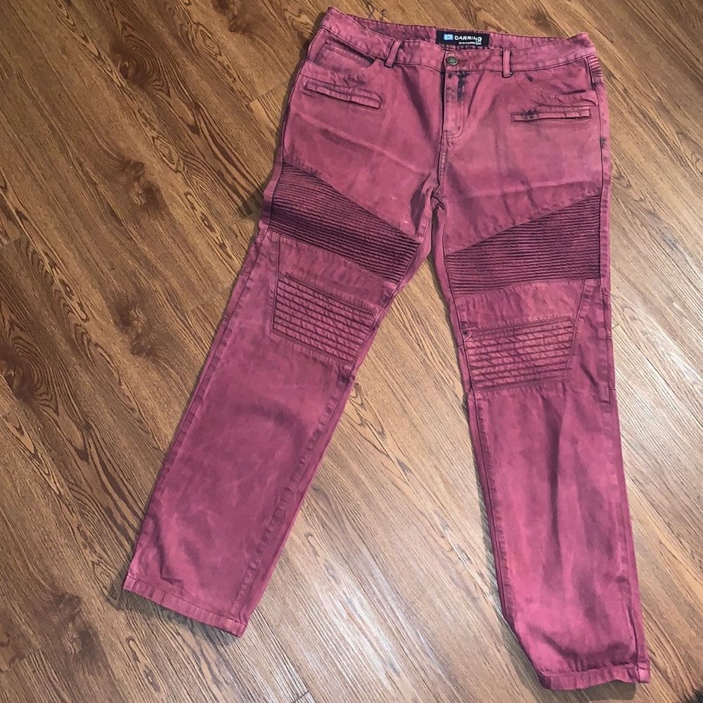 Burgundy jeans